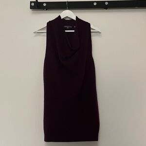 Vince | Cashmere cowl-neck sleeveless tunic | Plum | Size M